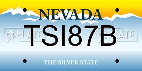 TSI87B Nevada License Plate