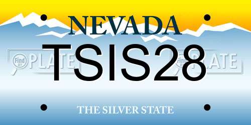 TSIS28 Nevada License Plate