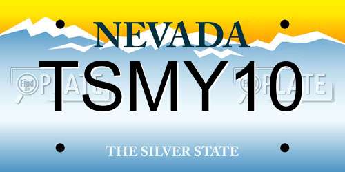 TSMY10 Nevada License Plate