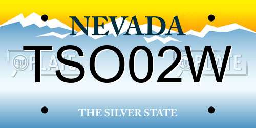 TSO02W Nevada License Plate