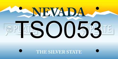 TSO053 Nevada License Plate