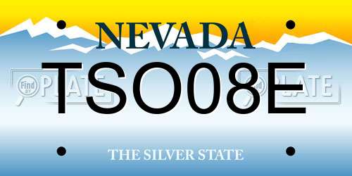TSO08E Nevada License Plate