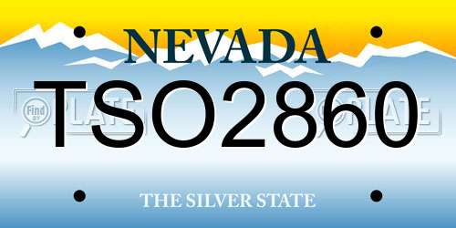 TSO2860 Nevada License Plate