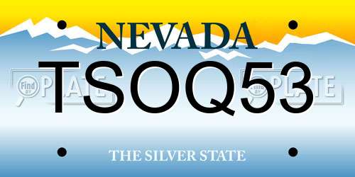 TSOQ53 Nevada License Plate
