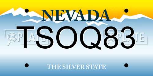 TSOQ83 Nevada License Plate