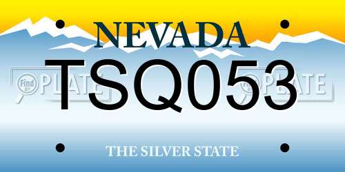 TSQ053 Nevada License Plate