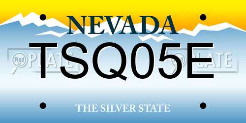 TSQ05E Nevada License Plate