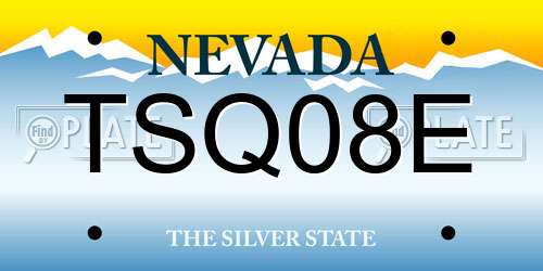 TSQ08E Nevada License Plate