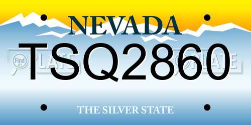 TSQ2860 Nevada License Plate