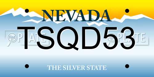 TSQD53 Nevada License Plate