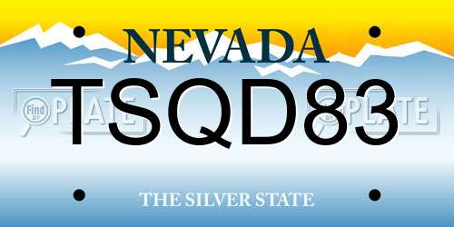 TSQD83 Nevada License Plate