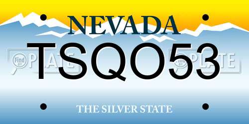 TSQO53 Nevada License Plate