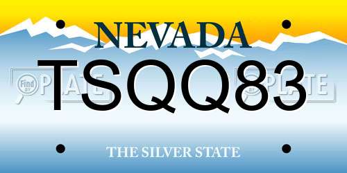 TSQQ83 Nevada License Plate