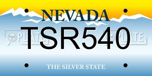 TSR540 Nevada License Plate