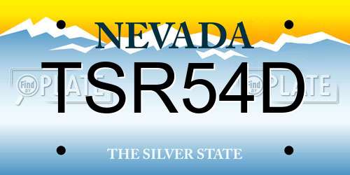 TSR54D Nevada License Plate