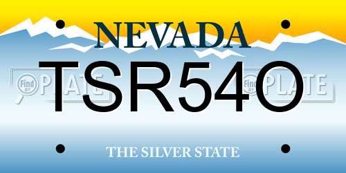TSR54O Nevada License Plate