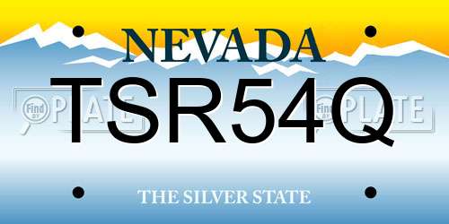 TSR54Q Nevada License Plate