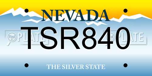 TSR840 Nevada License Plate