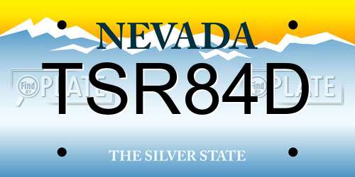 TSR84D Nevada License Plate