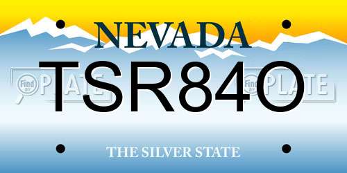 TSR84O Nevada License Plate