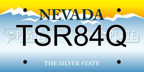 TSR84Q Nevada License Plate