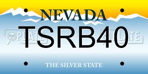 TSRB40 Nevada License Plate