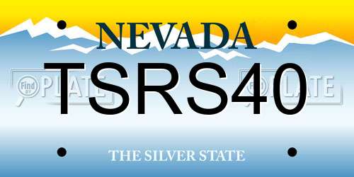 TSRS40 Nevada License Plate