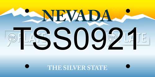 TSS0921 Nevada License Plate