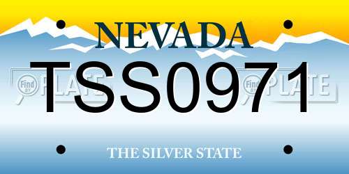 TSS0971 Nevada License Plate