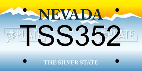 TSS352 Nevada License Plate
