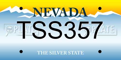TSS357 Nevada License Plate