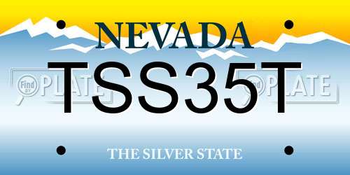 TSS35T Nevada License Plate