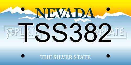 TSS382 Nevada License Plate