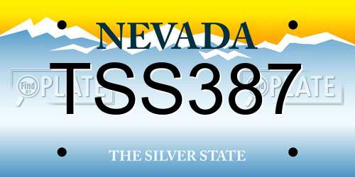 TSS387 Nevada License Plate