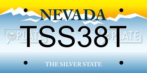 TSS38T Nevada License Plate