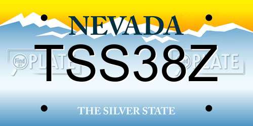 TSS38Z Nevada License Plate