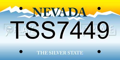 TSS7449 Nevada License Plate