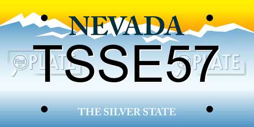 TSSE57 Nevada License Plate
