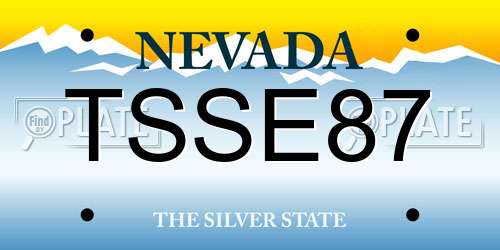 TSSE87 Nevada License Plate