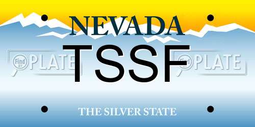 TSSF Nevada License Plate