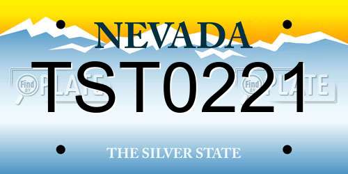 TST0221 Nevada License Plate