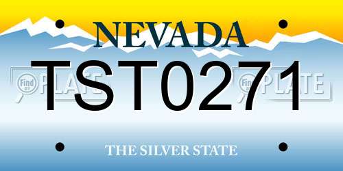 TST0271 Nevada License Plate