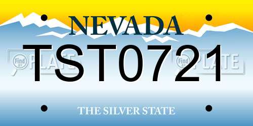 TST0721 Nevada License Plate