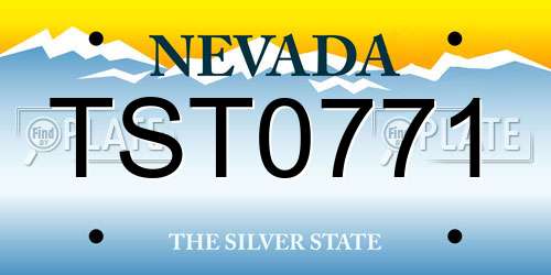 TST0771 Nevada License Plate