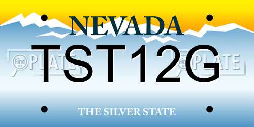 TST12G Nevada License Plate