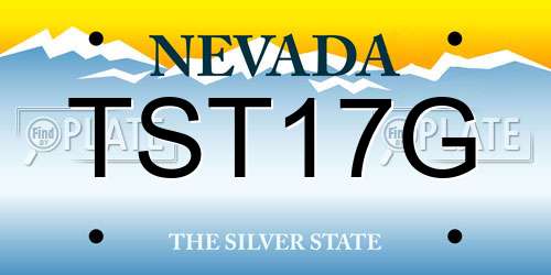 TST17G Nevada License Plate