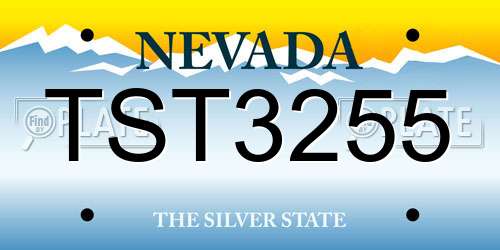 TST3255 Nevada License Plate