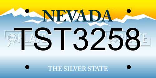 TST3258 Nevada License Plate
