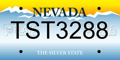 TST3288 Nevada License Plate