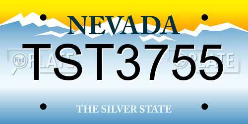 TST3755 Nevada License Plate